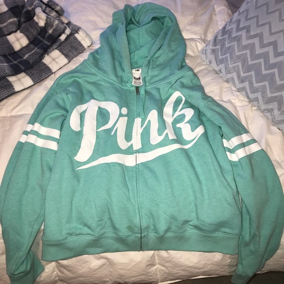 PINK Victoria's Secret Tops - PINK aqua hoodie